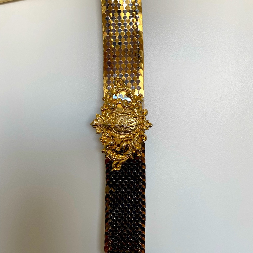Vintage Gold & Silver Stretch Metal Belt